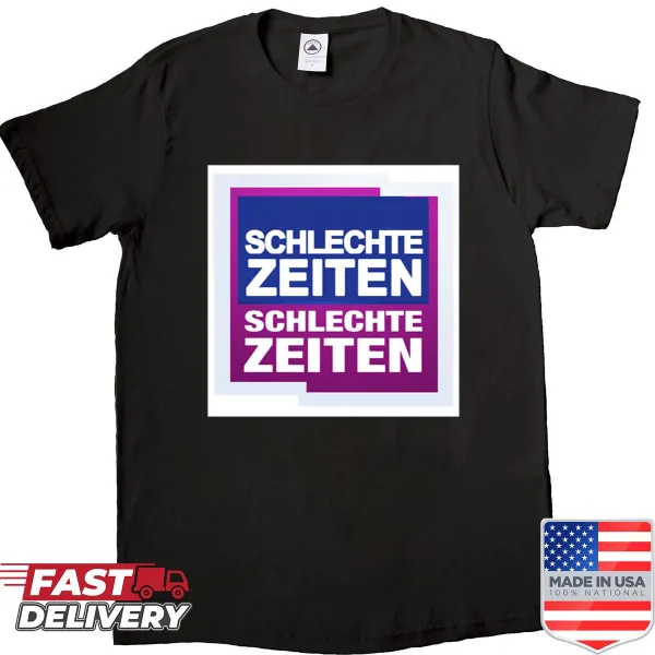 Witty phrase Bad Times Bad Times printed on t-shirt