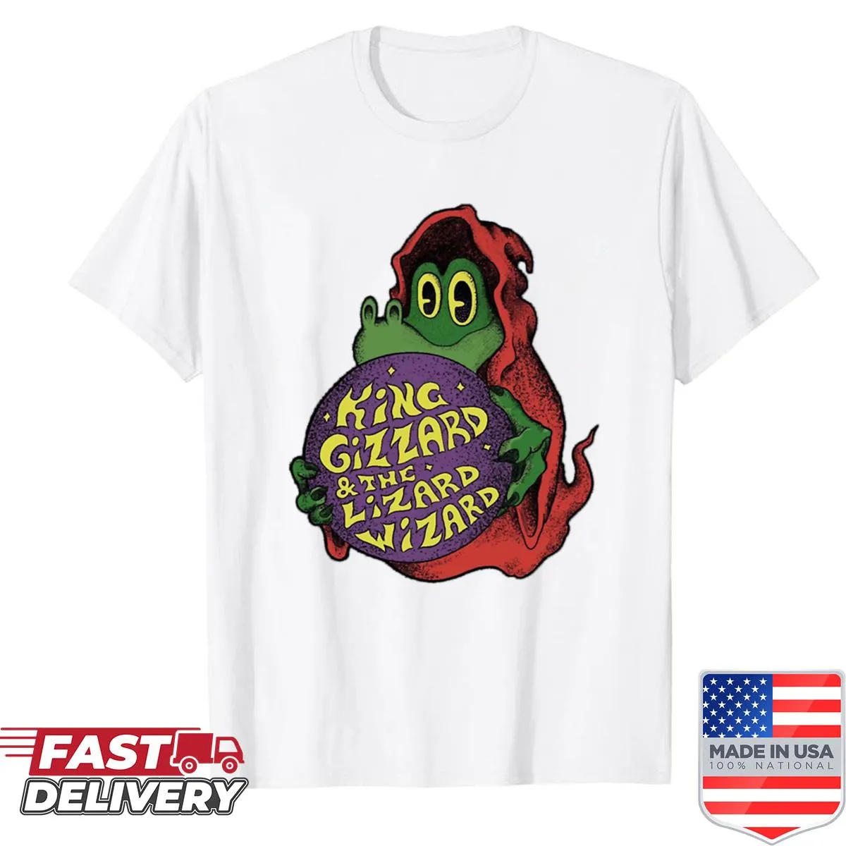 Creative T-shirt featuring graphics inspired by King Gizzard and the Lizard Wizard