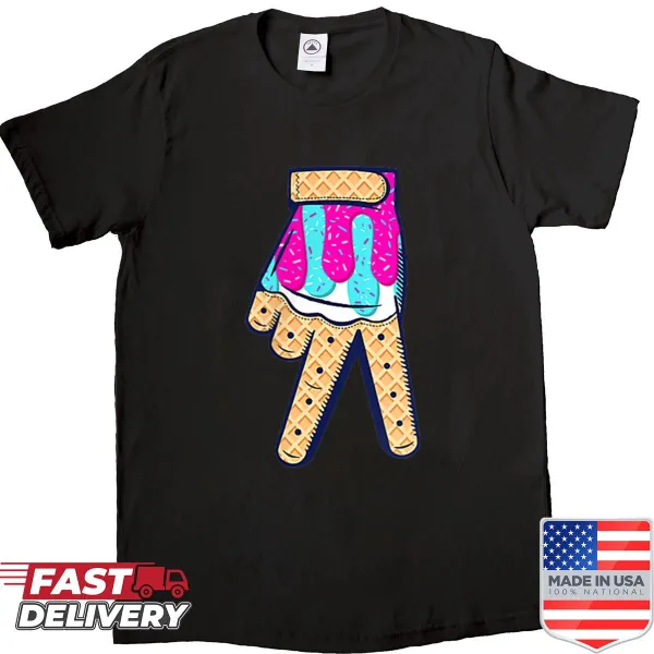 Youth shirt with cartoon baseball graphics on both sides