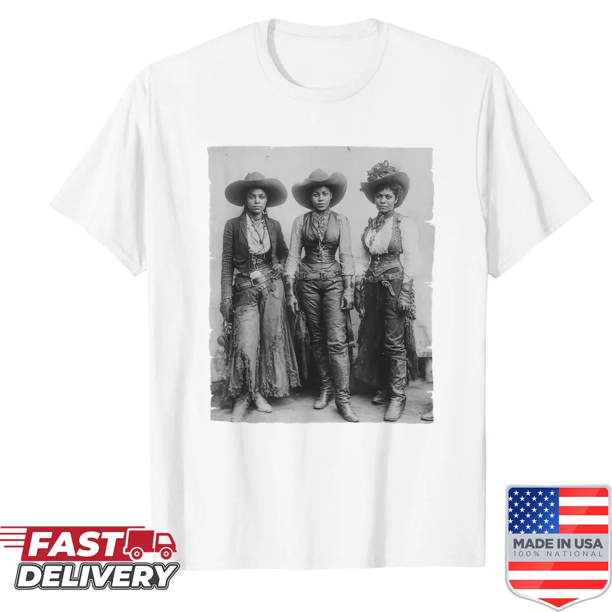 Black African American cowgirl graphic shirt