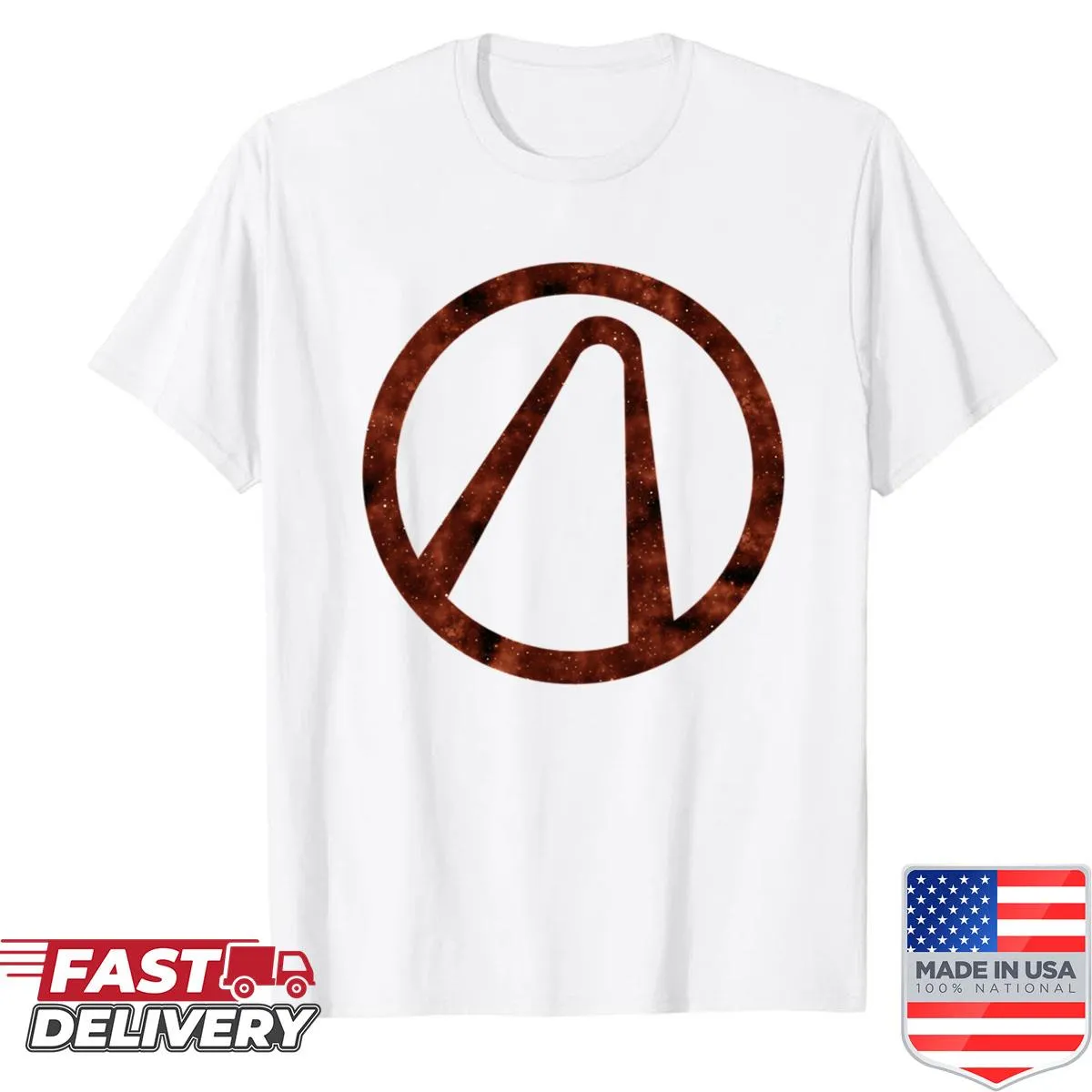 Vault Hunter symbol from Borderlands on a galaxy design shirt.