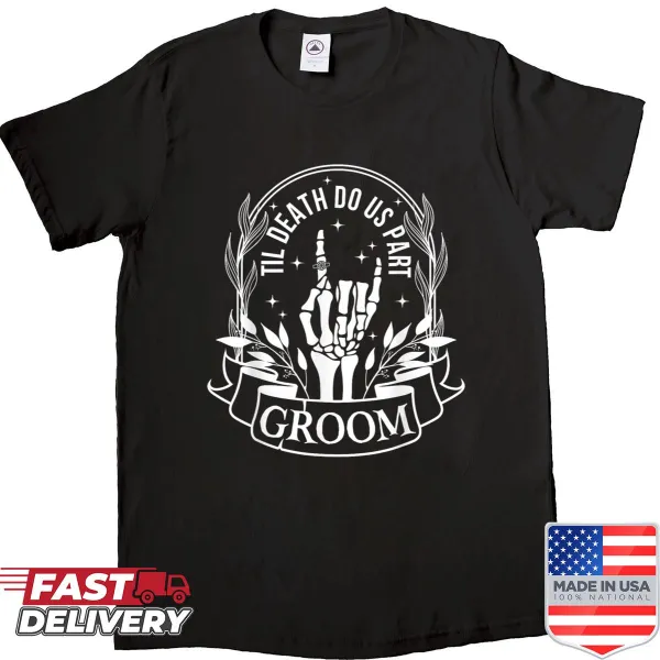 Skeleton bride and groom Halloween engagement shirt