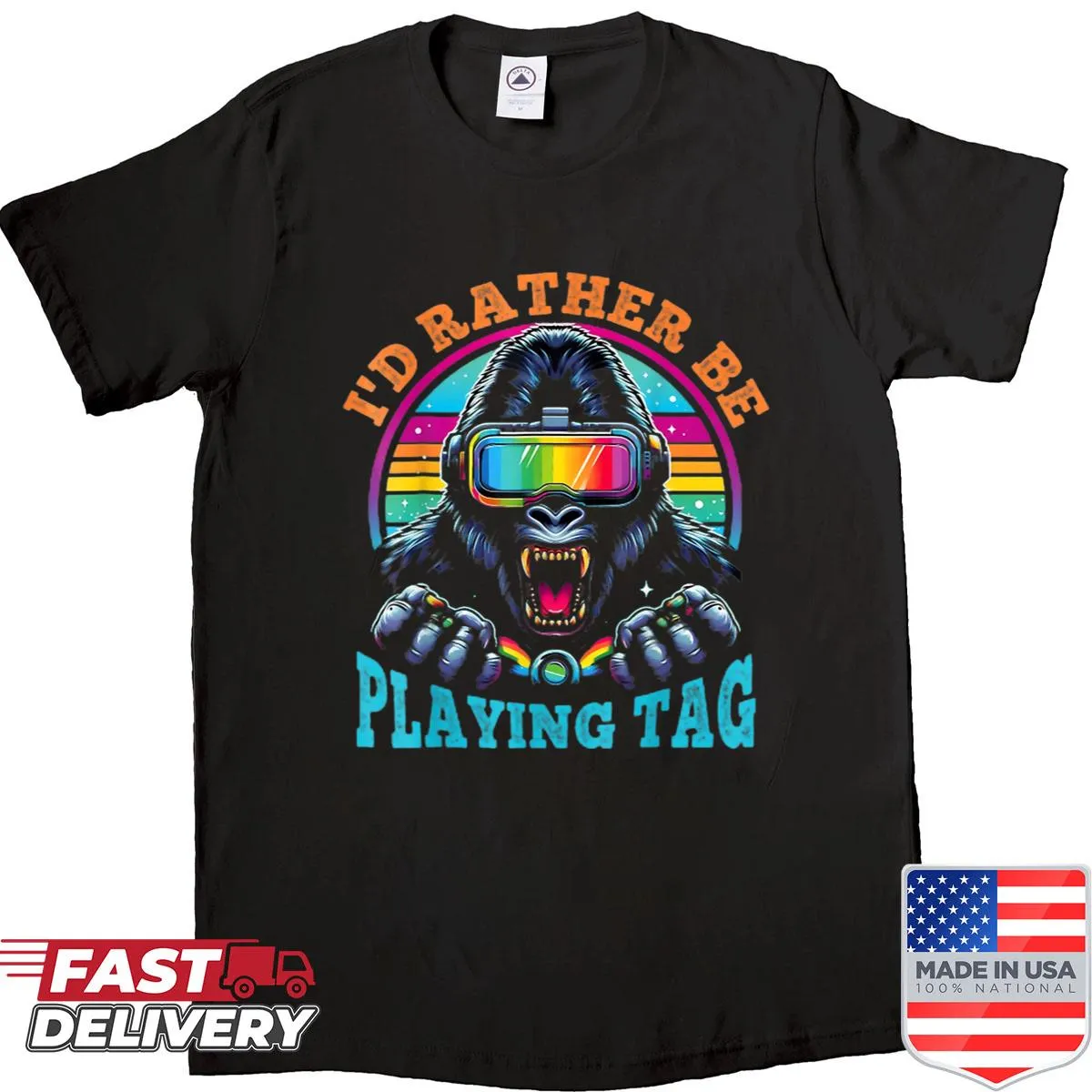 Funny gorilla graphic shirt with humorous saying for men