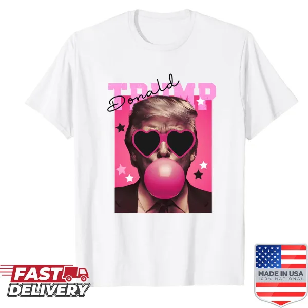 Playful oversized shirt with a whimsical Trump graphic