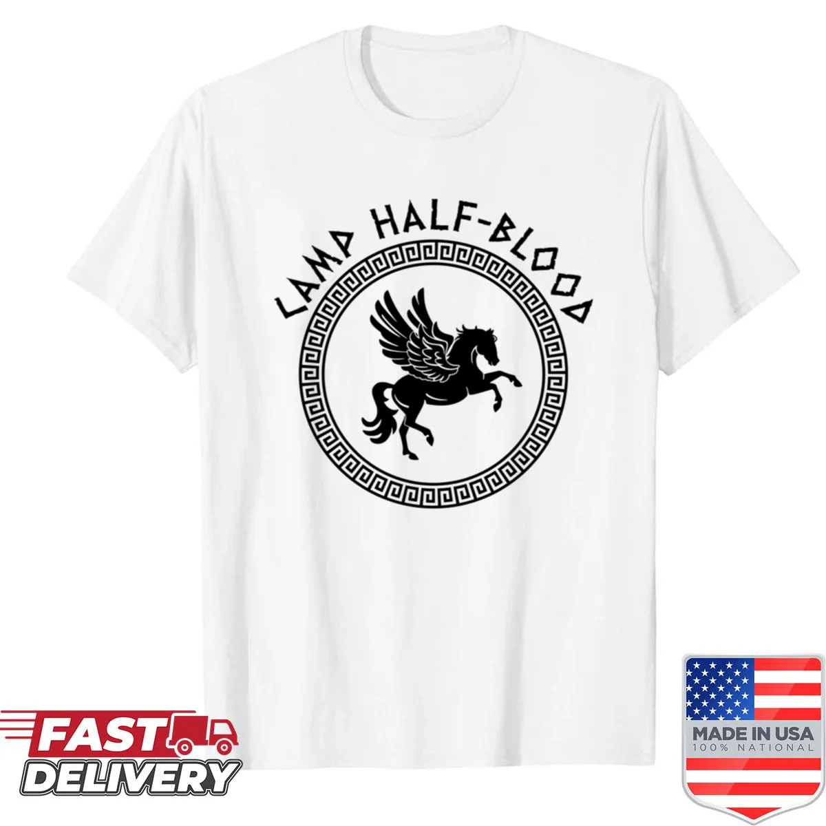 Shirt featuring Camp Half-Blood themed imagery