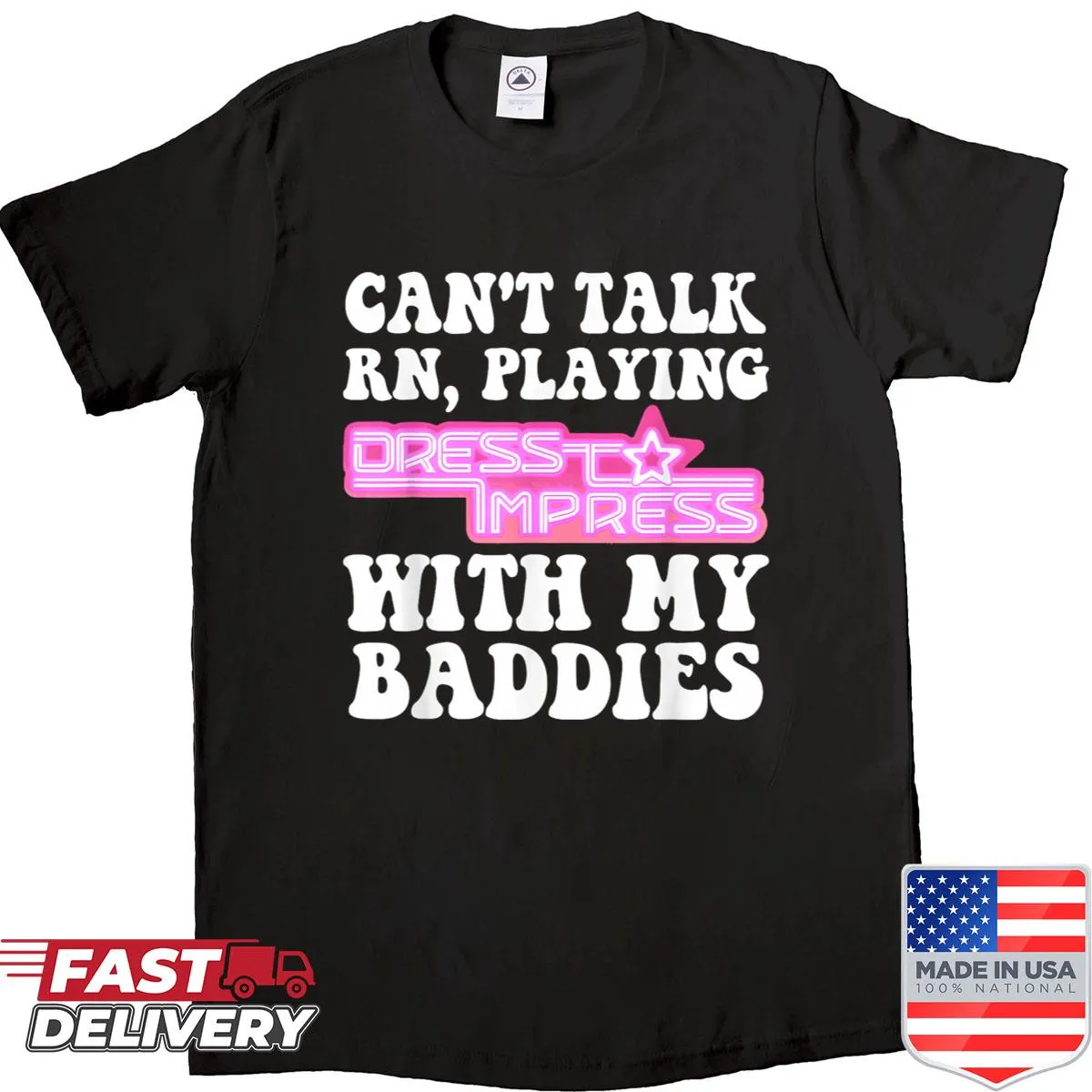 Humorous gamer shirt with bold text about not talking while playing