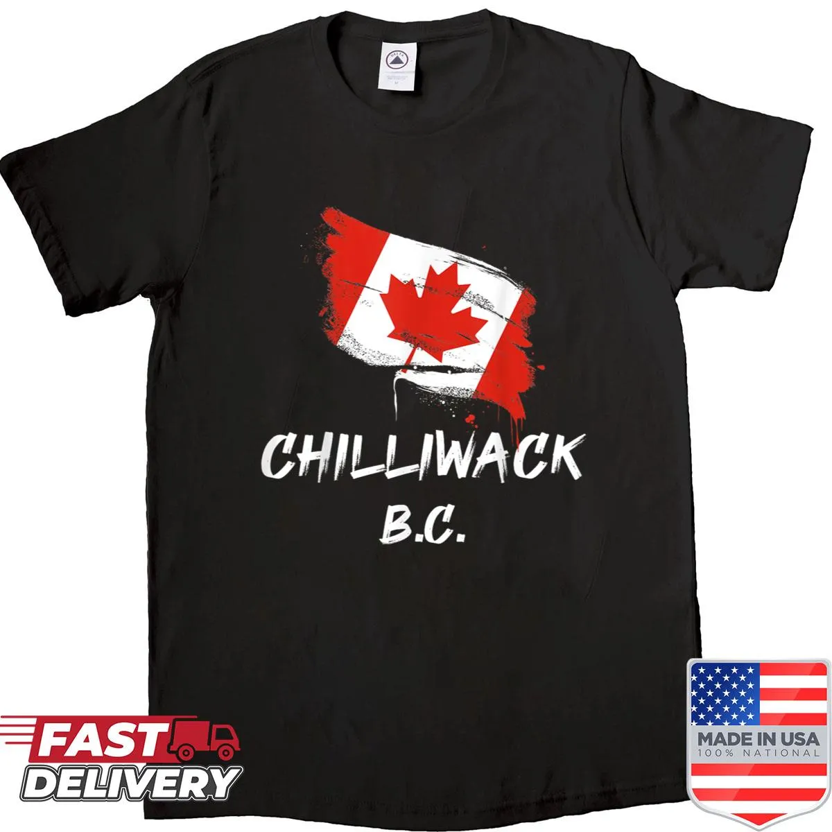 Canadian flag splatter graphic shirt
