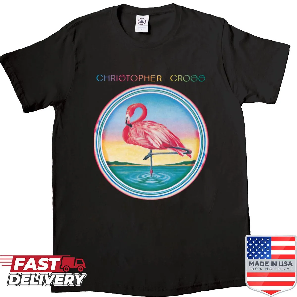 Typography design honoring Christopher Cross's music on a shirt