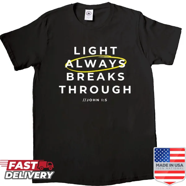 Inspirational typography graphic shirt with light theme