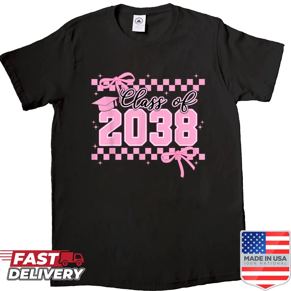 Cute kindergarten graduation shirt with pink bow