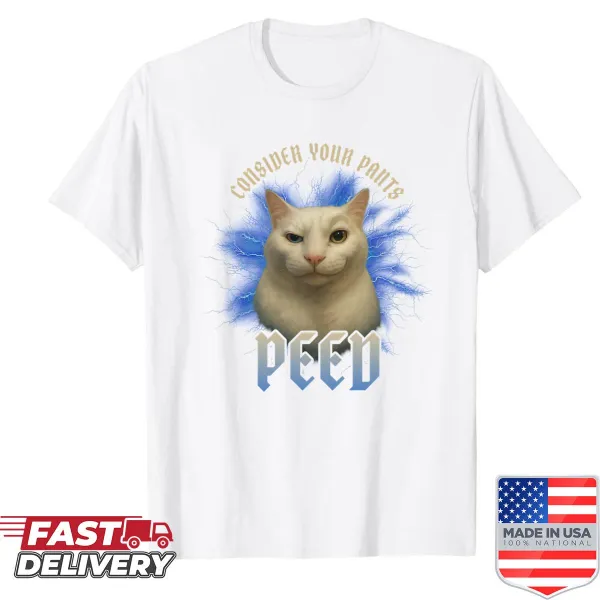 Funny sarcastic shirt featuring cat meme and humorous text