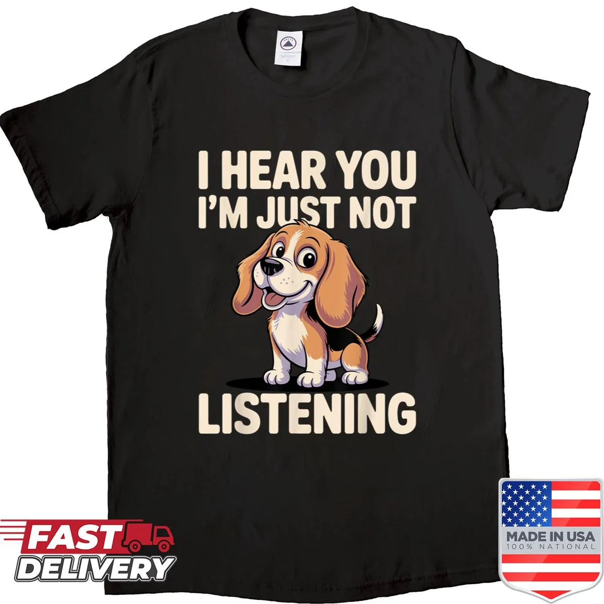 Cartoon graphic T-shirt featuring a cool beagle design