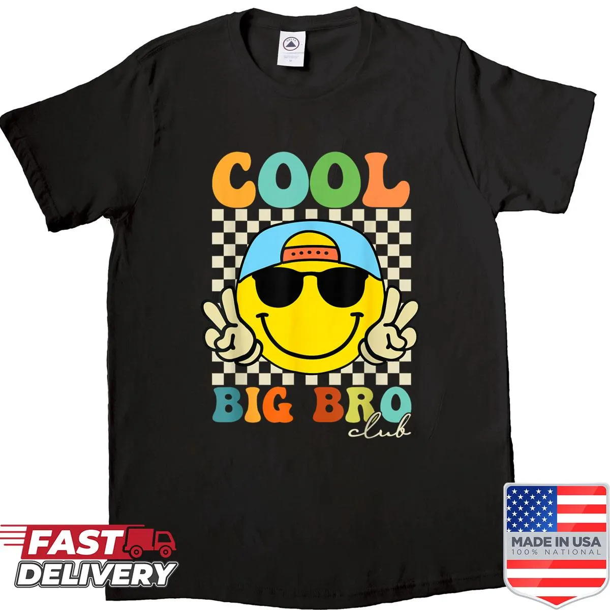 Retro Big Bro Club shirt with playful graphic design
