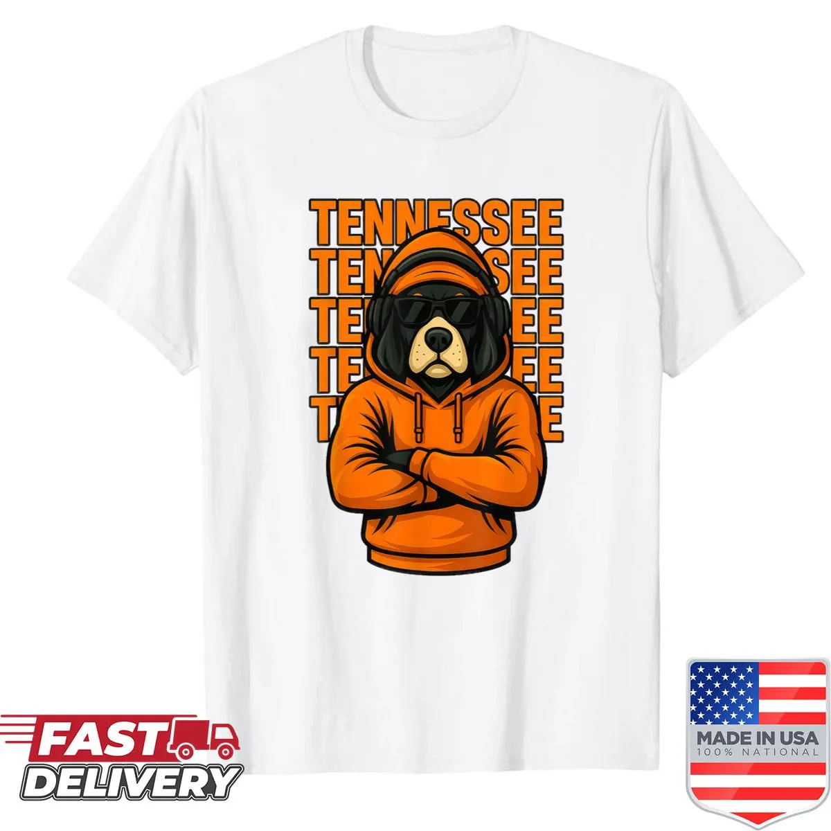 Tennessee T-shirt featuring a coonhound design for dog lovers