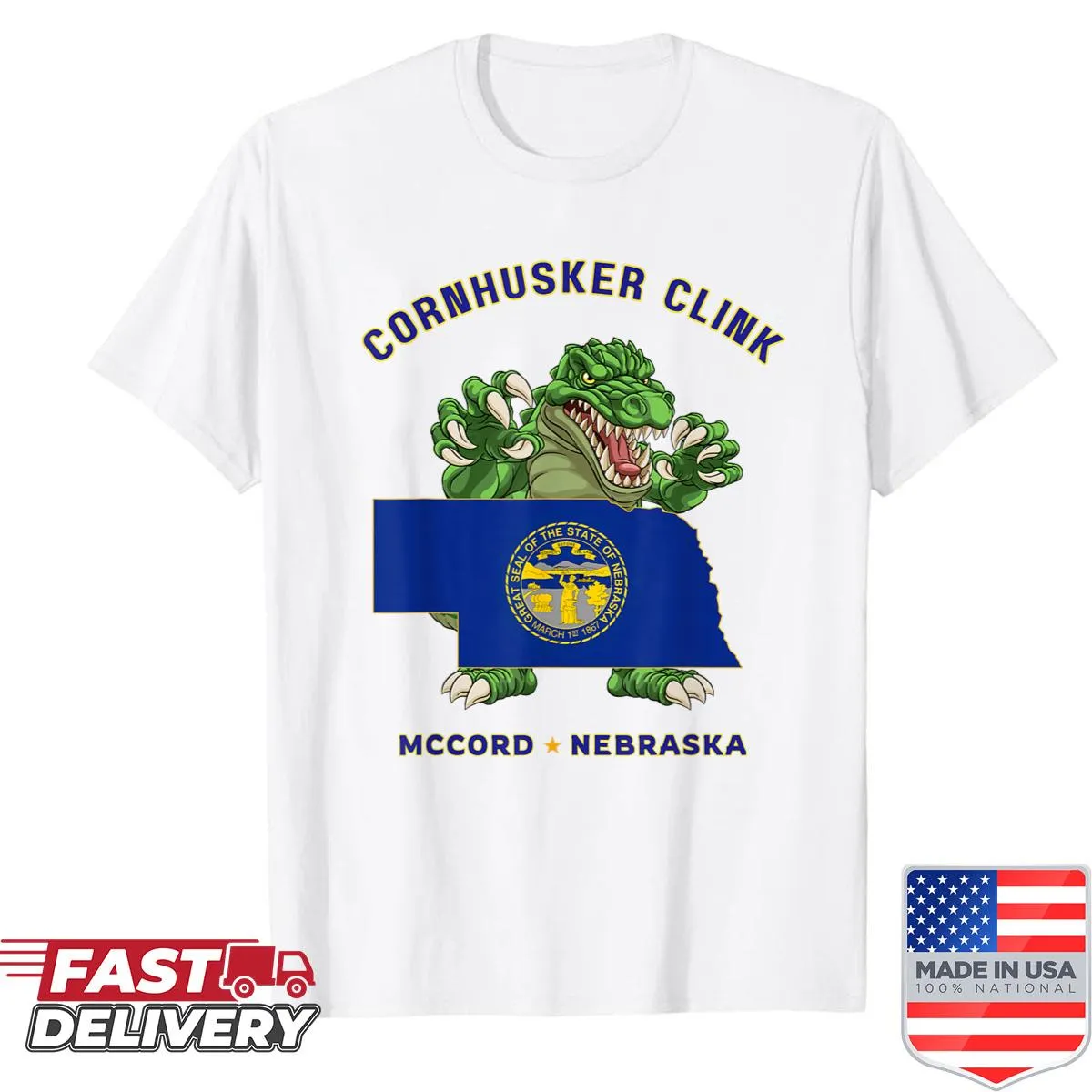 Humorous t-shirt featuring Nebraska politics theme