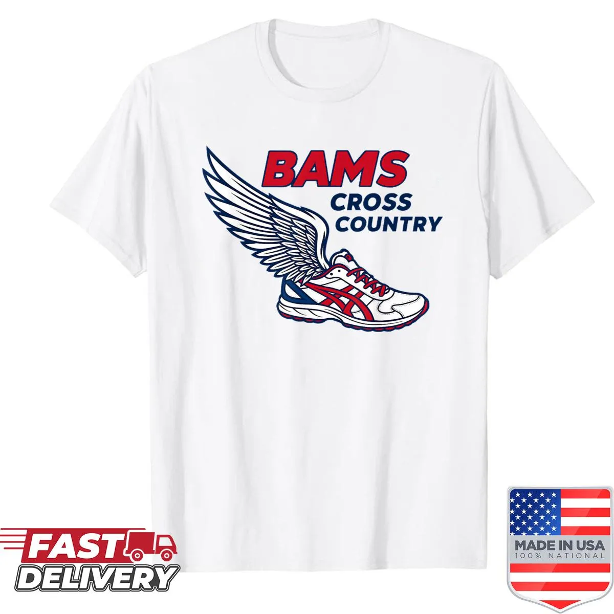 Cross country-themed shirt with motivational text