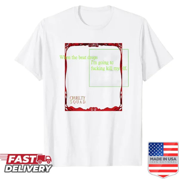 Graphic T-shirt featuring bold Cruelty Squad art