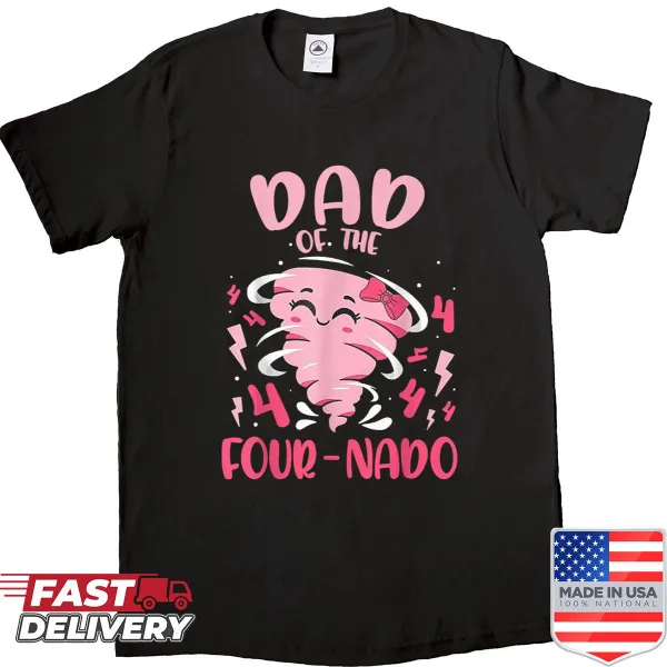 Humorous birthday shirt with tornado graphic for dads