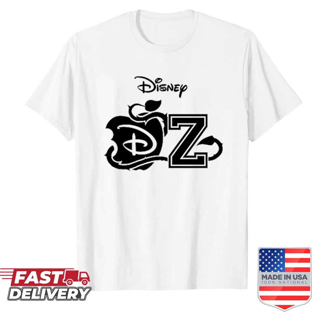 Descendantszombies tour logo shirt in black and white