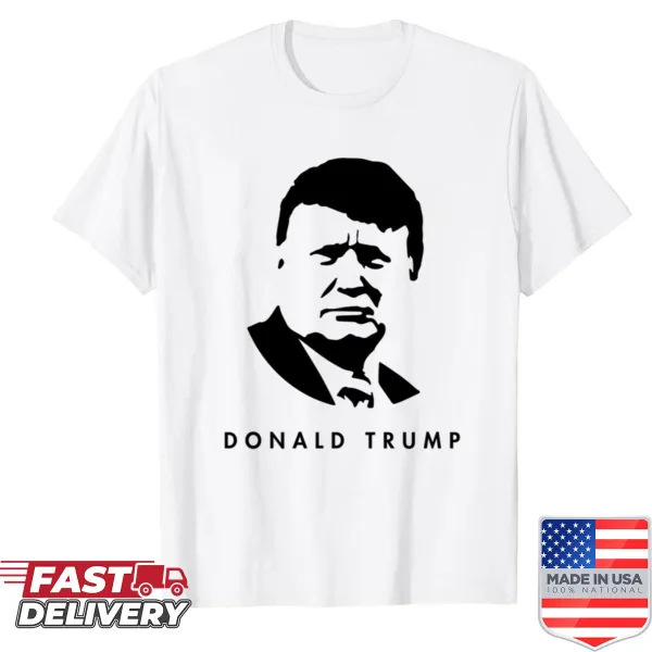 Minimalist T-shirt featuring humorous political graphic