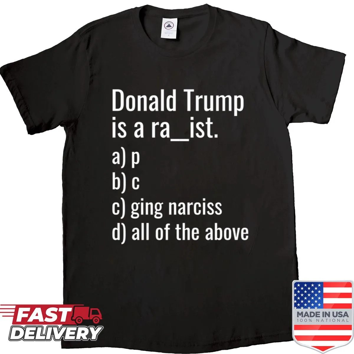 Oversized shirt with a humorous fill-in-the-blank design