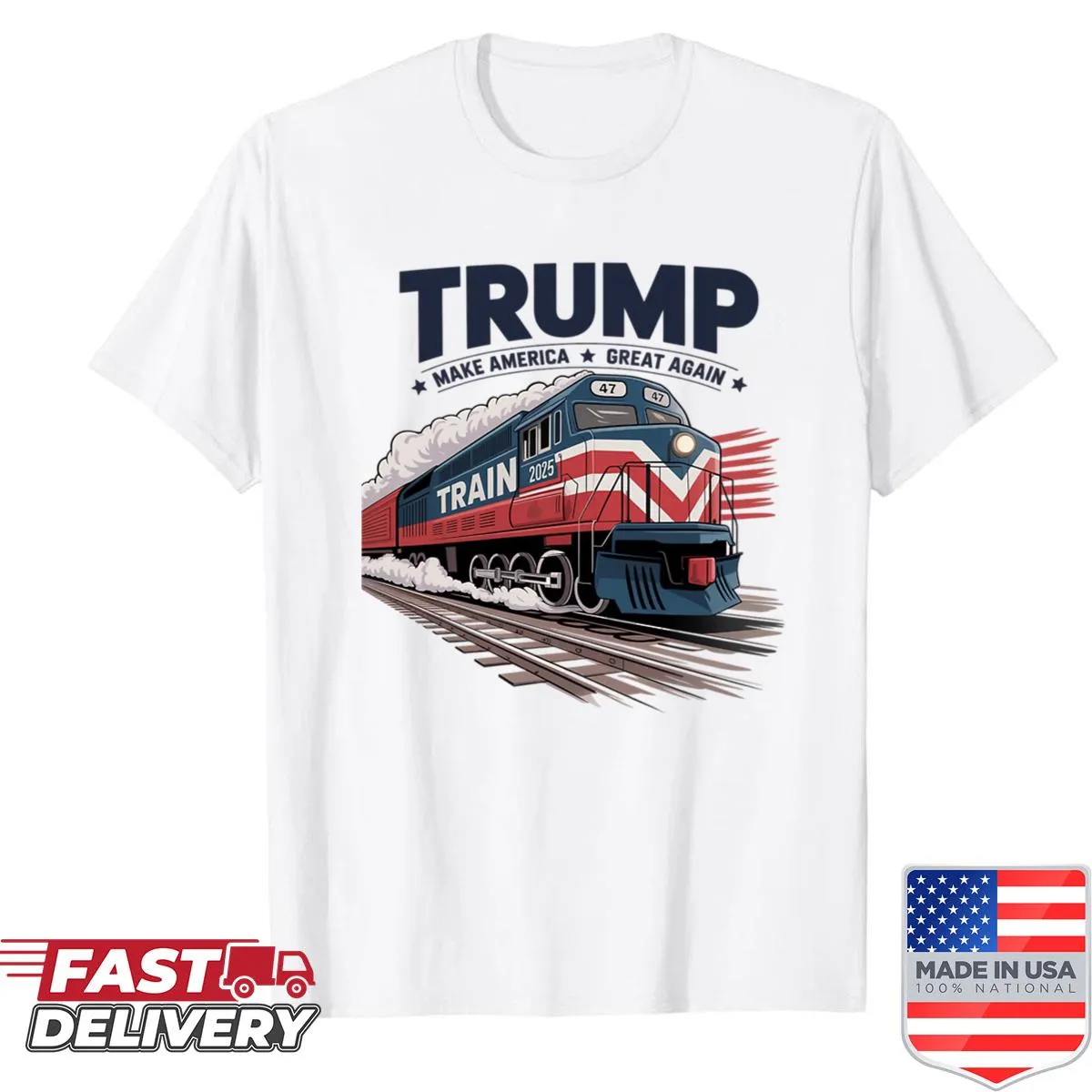 Shirt with playful Trump Train text for 2024 election