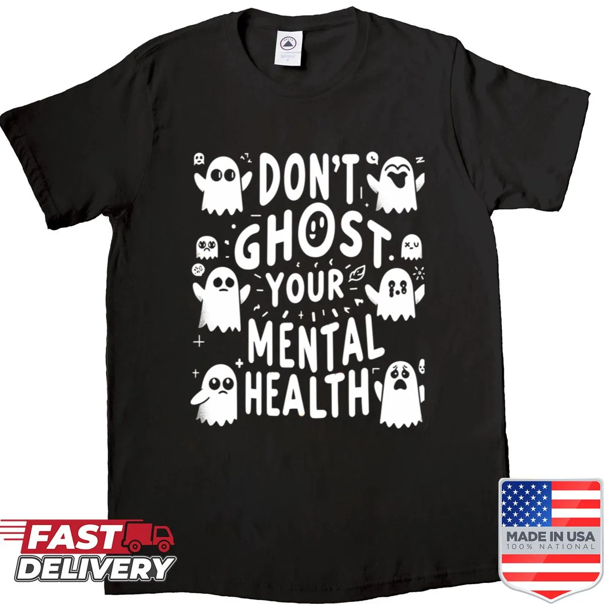 Halloween shirt promoting mental health awareness with a thoughtful message