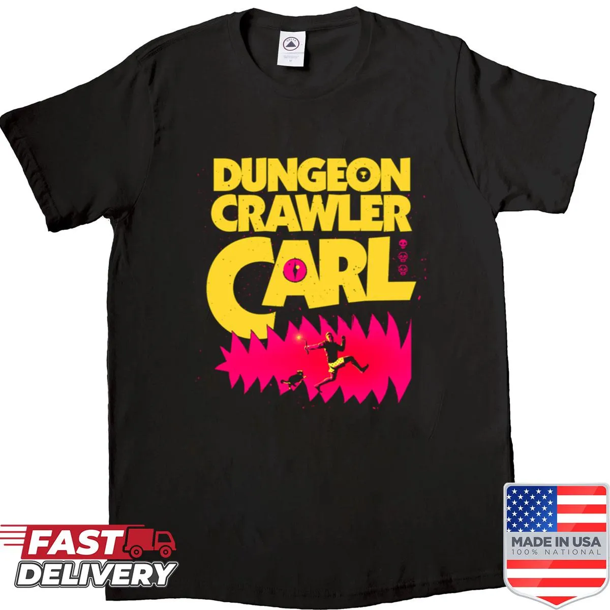 T-shirt featuring 'Dungeon Crawler Carl' design