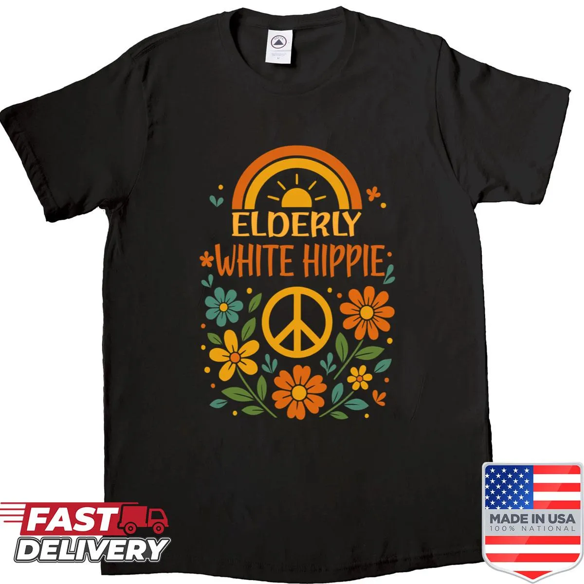 Vintage distressed shirt with a funny saying and flower graphics