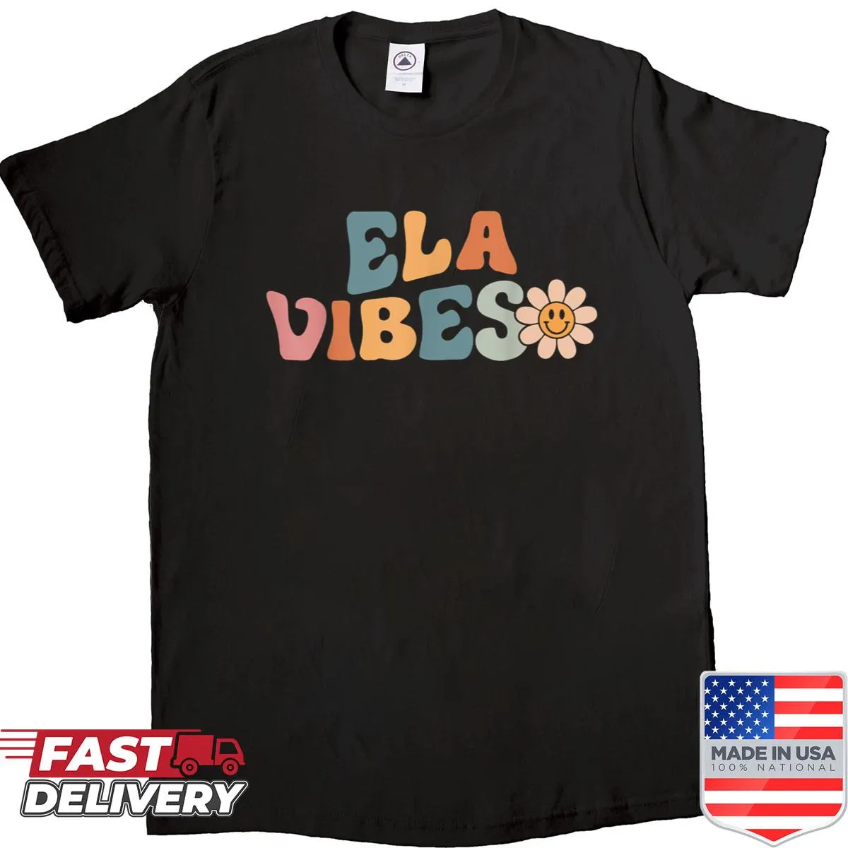 English Teacher shirt with 'ELA Vibes' slogan for back to school