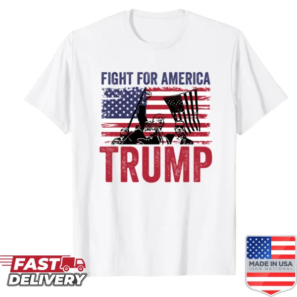 Patriotic shirt promoting support for Trump