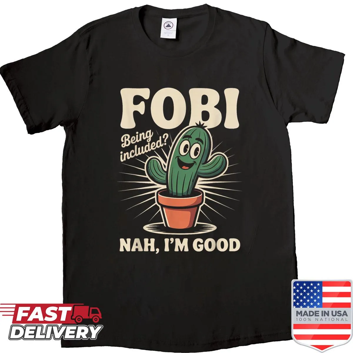 Funny cactus t-shirt with introvert phrase