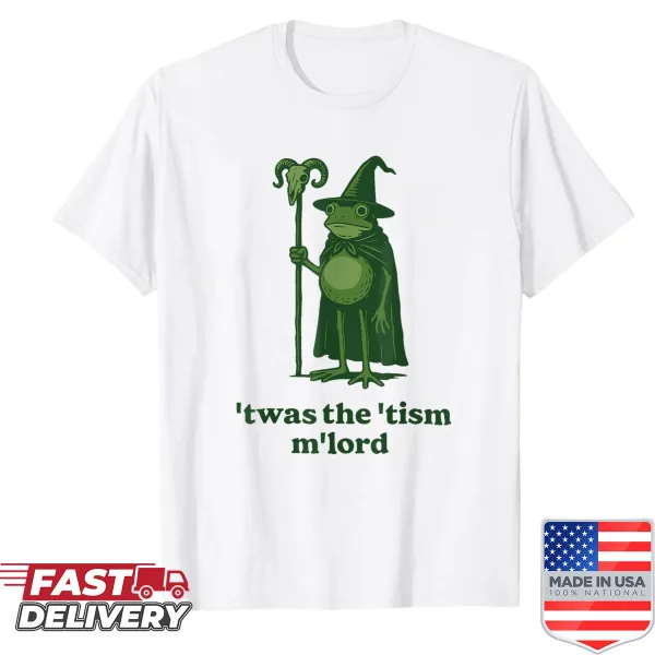 Quirky frog wizard graphic promoting autism awareness