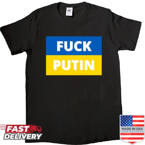 Shirt with bold text expressing dissent against Putin