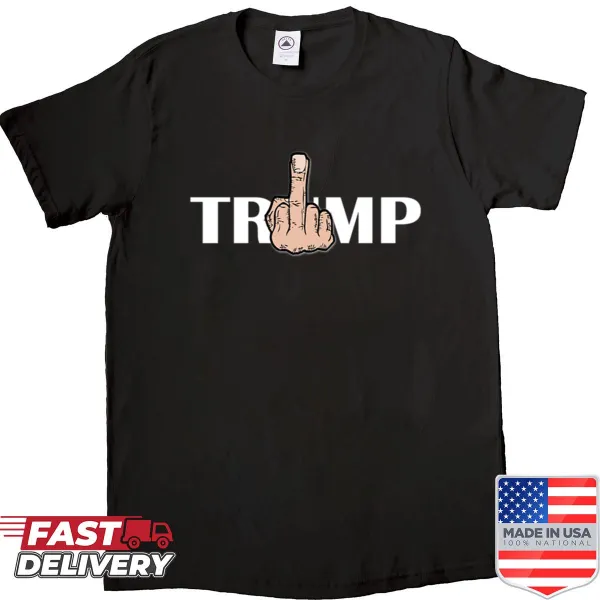 Direct political shirt with bold text about Trump