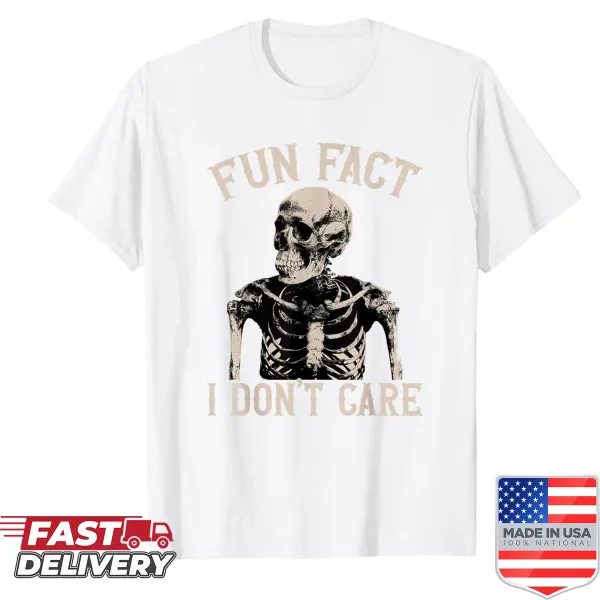 Sarcastic shirt with a skull graphic and funny quote