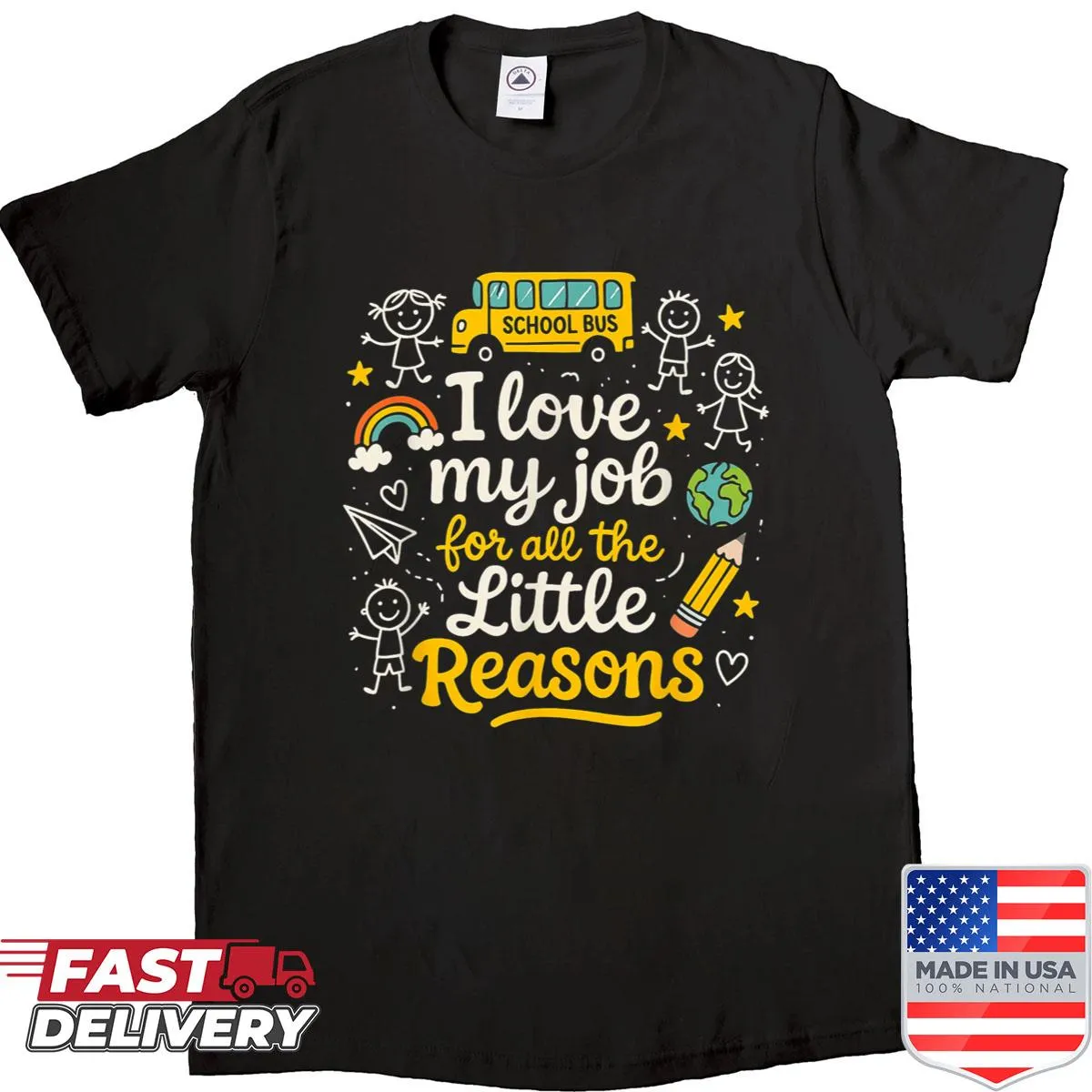 Text shirt expressing love for being a bus driver