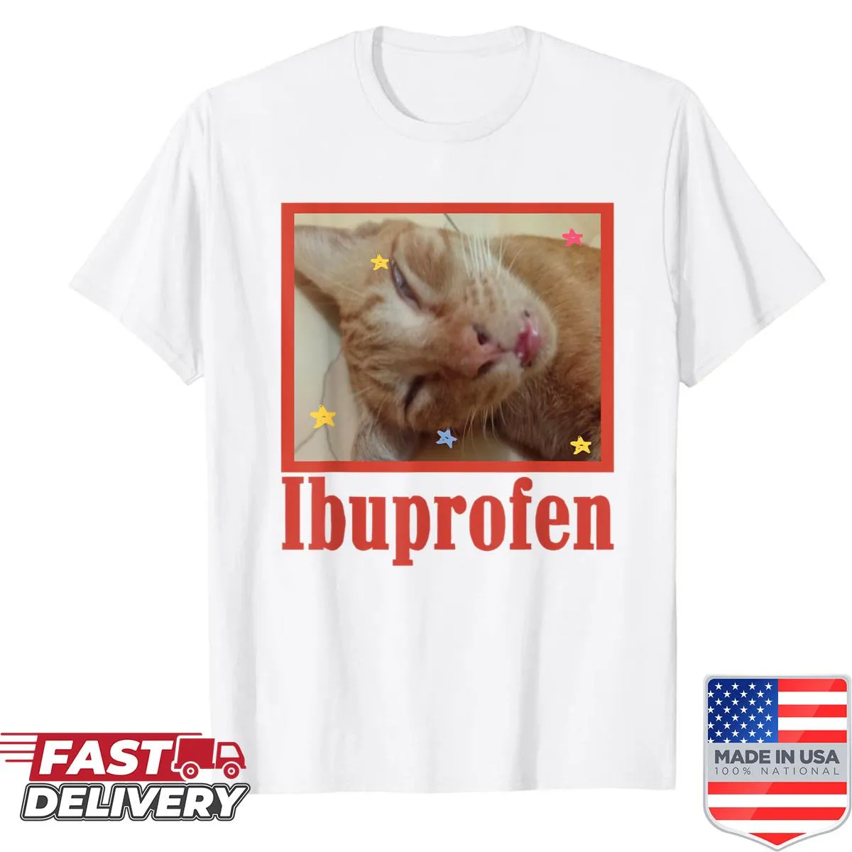 Funny Ibuprofen Cat meme design shirt