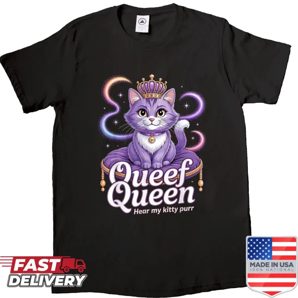 Funny T-shirt with rude cat graphic and humorous text