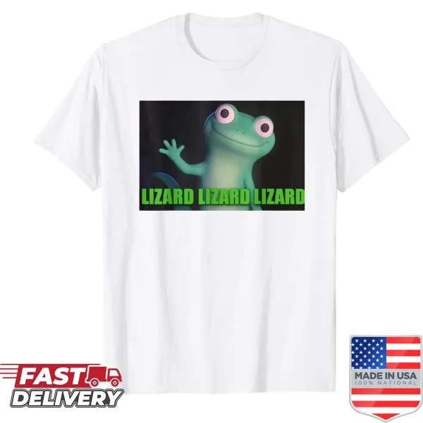 Whimsical lizard graphic with humorous elements for a fun vibe
