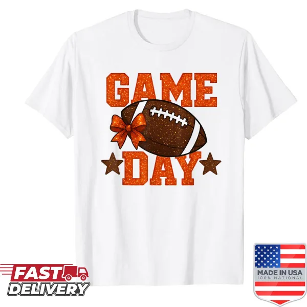 Football-themed shirt with game day typography design