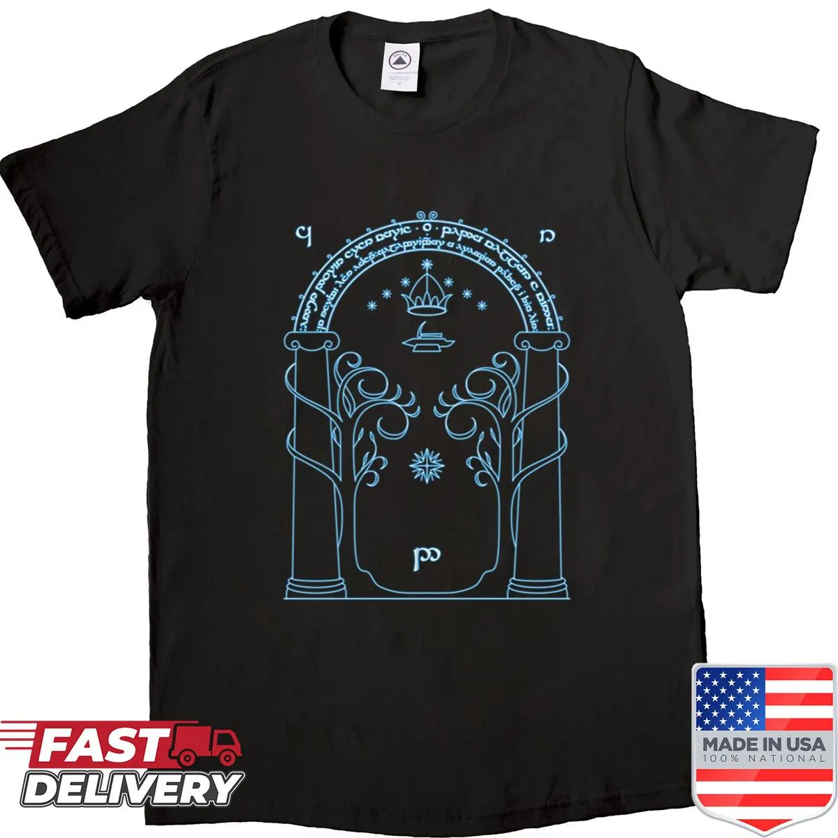 Shirt featuring the artistic Gate to Moria design