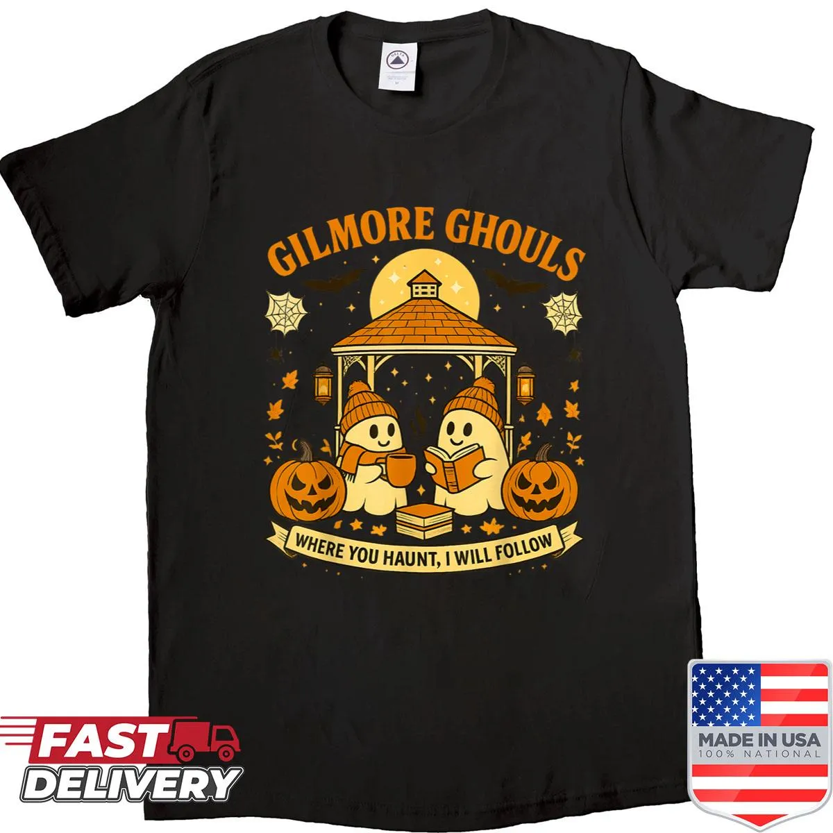 Halloween shirt featuring cute ghouls and spooky text