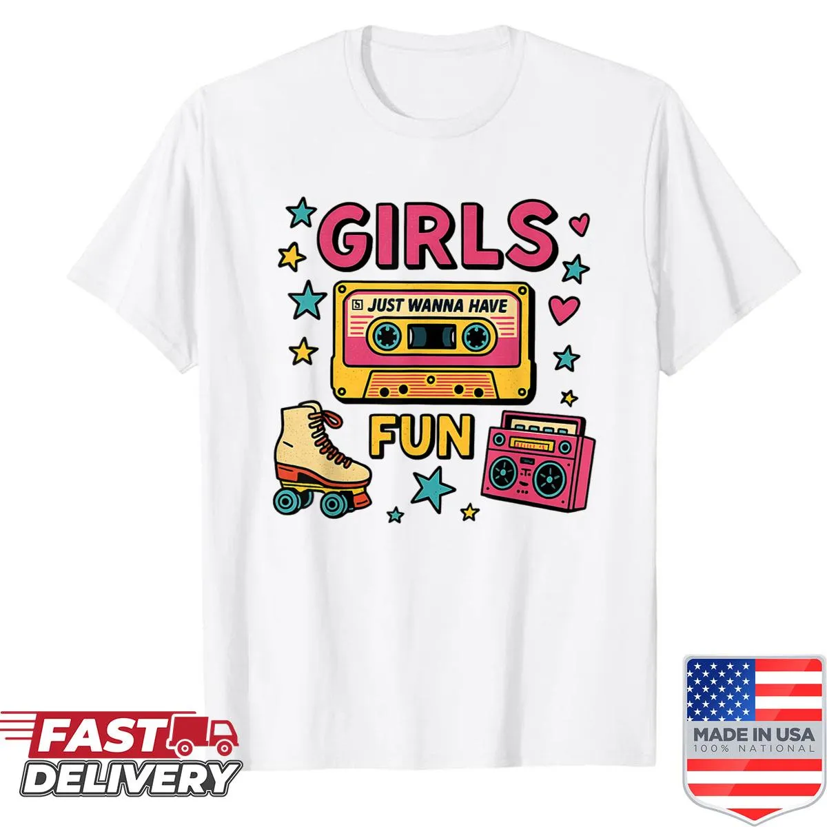 80s throwback t-shirt with fun design