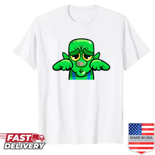 Clash Royale goblin emote shirt featuring playful graphics for gamers.