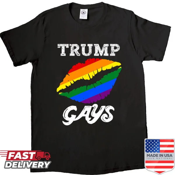 Bold text T-shirt supporting God, guns, and Trump
