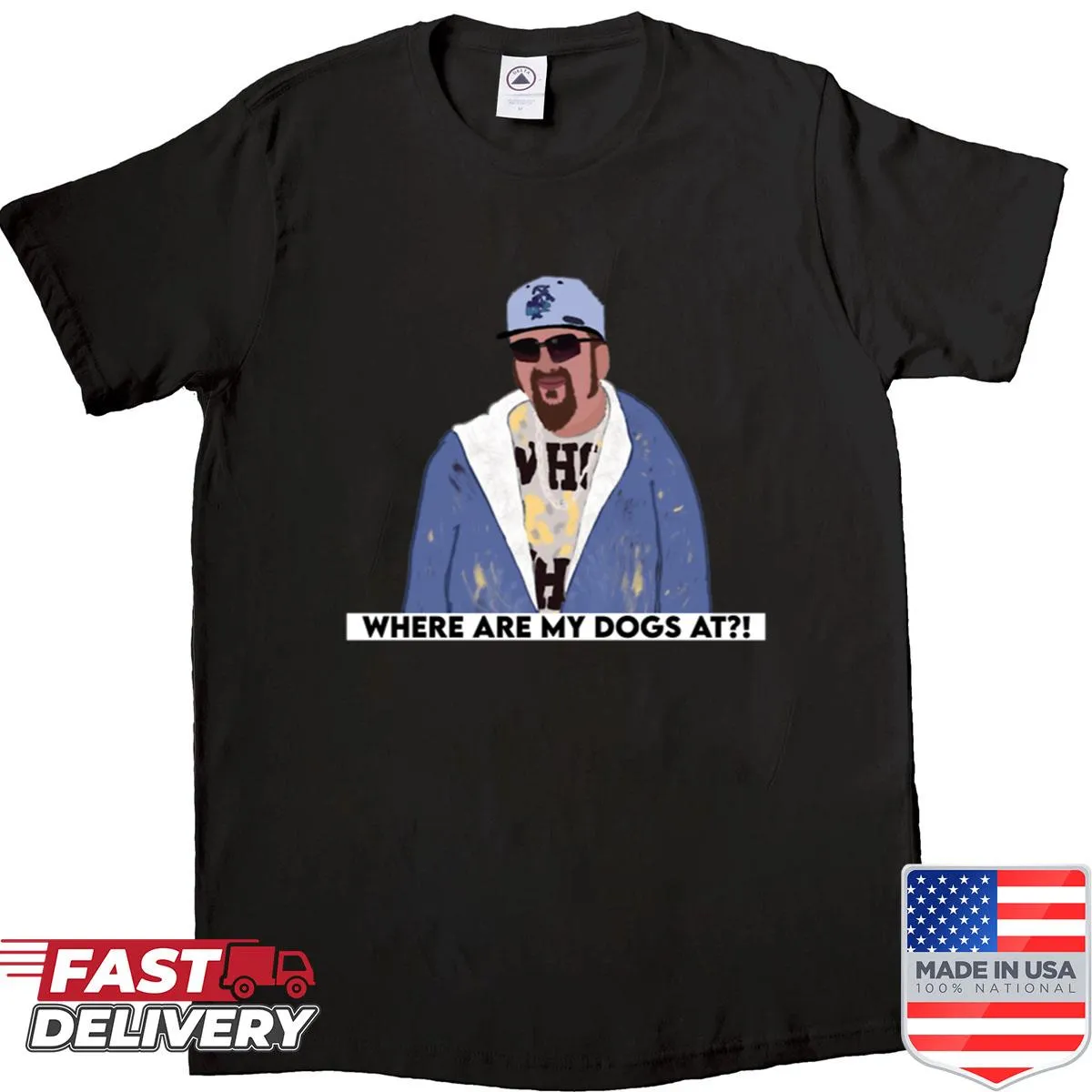 Nostalgic shirt featuring Gustavo Rocque missing his dogs