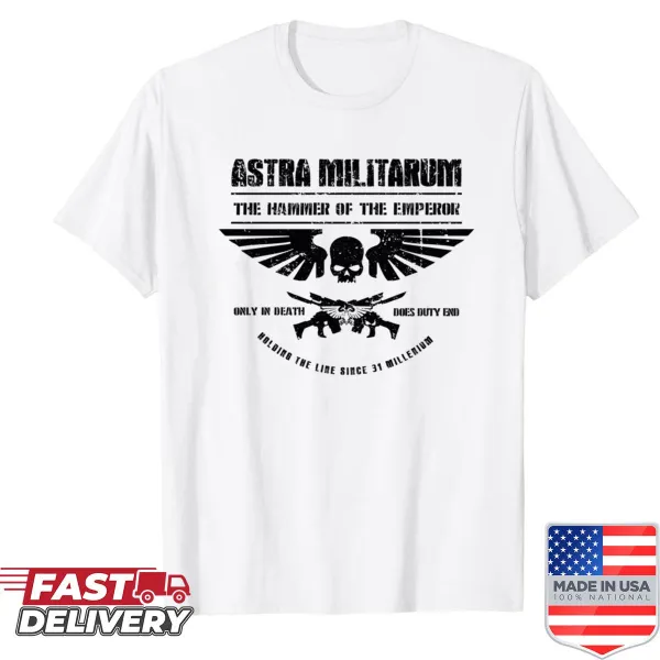 Astra Militarum Hammer of the Emperor graphic tee for Warhammer fans