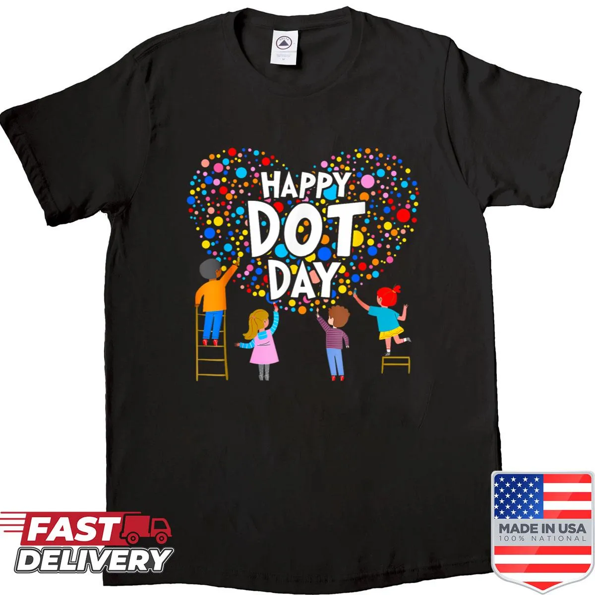 Funny T-shirt for kids with polka dots celebrating Dot Day