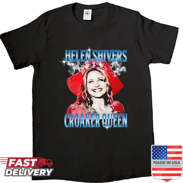 Whimsical shirt featuring a frog with 'Croaker Queen' text